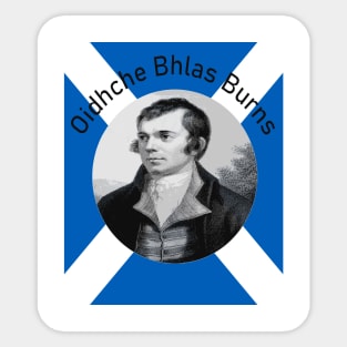 Robbie Burns - In Grey Oidhche Bhlas Burns And Saltire Sticker